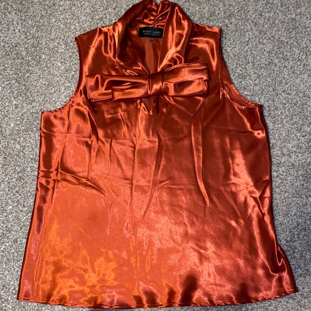 Silky Orange Tank Blouse - Black Label by Evans Picone
